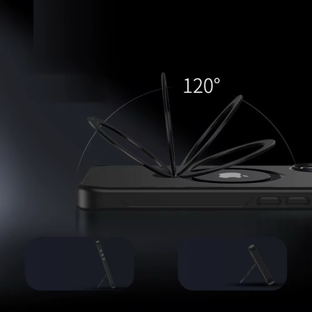 Etui D-Pro Matte MagSafe Stand Case obudowa magnetyczna matowa magnes stojak podstawka do Apple iPhone 12 Pro (Czarny)