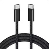 Kabel przewód USB-C do USB-C Type-C do szybkiego ładowania PD 60W nylonowy oplot do Apple iPad mini/Air/Pro iPhone 15/16/Pro/Plus/Max 100cm 1m (Box) (Czarny)