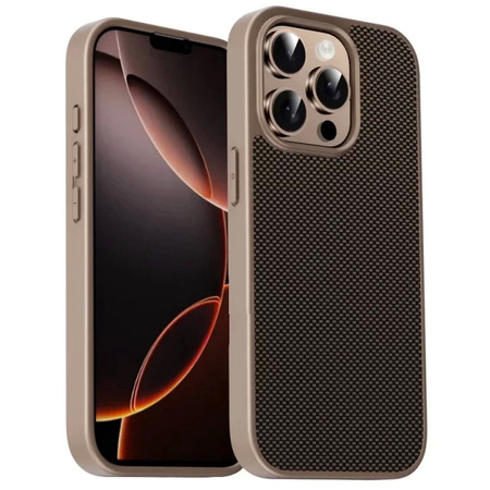 Etui D-Pro Brick Carbon TPU obudowa matowa do Apple iPhone 15 Pro (Desert Gold / Złoty)