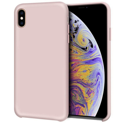 Etui D-Pro Liquid Silicone Case obudowa z mikrofibrą do Apple iPhone XS Max (Różowy)