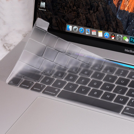 Osłona silikonowa nakładka na klawiaturę do MacBook Pro 14/Pro 16 M1/M2/M3/M4 / Air 13/Air 15 M2/M3/M4 (EU) (Przezroczysty)