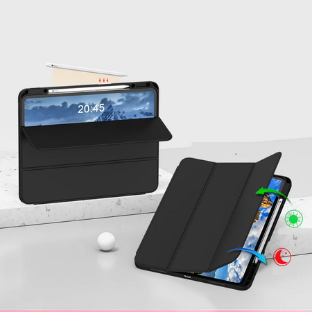 Etui D-Pro Smart Cover Case pokrowiec obudowa z klapką z uchwytem na rysiki  iPad Pro 13 M4 7 Gen. 2024 (Czarny)