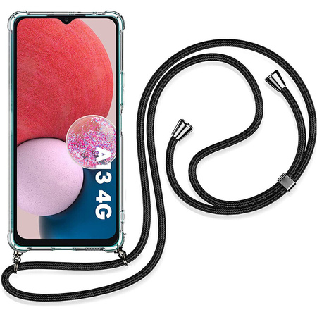 Etui D-Pro Crossbody TPU na sznurku z paskiem na ramię do Samsung Galaxy S23 (Czarny)