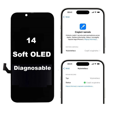Wyświetlacz LCD Diagnosable ekran dotyk digitizer programowalny z możliwością przypisania jako oryginał do Apple iPhone 14 (Soft OLED)