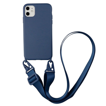 D-Pro Crossbody Silicone Case XL Strap / Torebka Smycz iPhone 12/12 Pro (Navy)