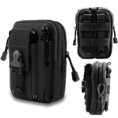 Molle Tactical Waist Pack etui taktyczne kabura do paska na telefon (Black)