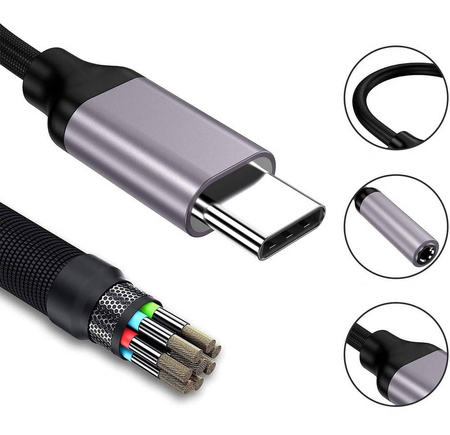 Adapter przejściówka wtyk USB-C do słuchawek mini jack 3.5mm (Space Gray)