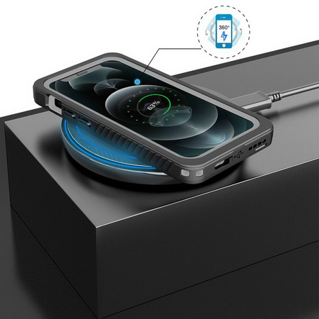 Etui D-Pro 360° Waterproof Case IP68 obudowa wodoodporna wodoszczelna pancerna do iPhone 12 (Czarny)