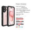 Etui D-Pro 360° Waterproof Case IP68 obudowa wodoodporna wodoszczelna pancerna do iPhone 16 (Czarny)