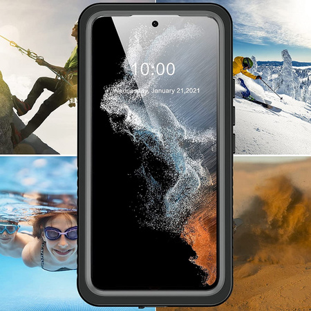D-Pro 360° Waterproof Case IP68 etui wodoodporne wodoszczelne do Samsung Galaxy S22 (Black)