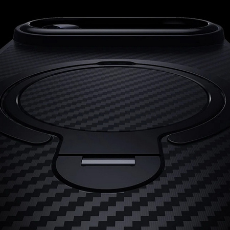 Etui D-Pro Stealth Carbon MagSafe Stand Case obudowa magnetyczna karbonowa magnes stojak podstawka do Apple iPhone 17 Air (Czarny)