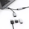 Adapter Splitter rozdzielacz przejściówka 2w1 USB-C OTG 60W PD USB-A 2.0 (Space Gray)