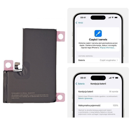 Bateria A3121 akumulator Li-ion 4422mAh Diagnosable z możliwością przypisania jako oryginał do Apple iPhone 15 Pro Max