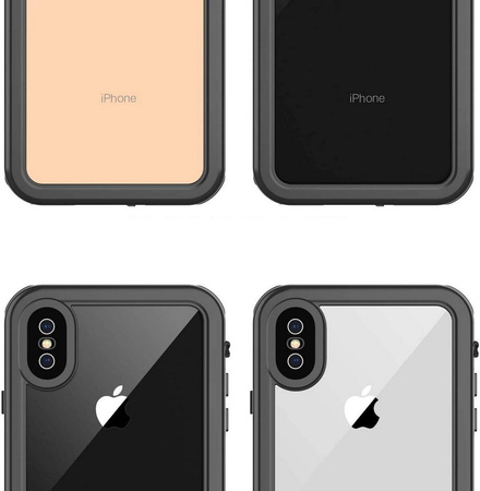 Etui D-Pro 360° Waterproof Case IP68 obudowa wodoodporna wodoszczelna pancerna do iPhone X/XS (Czarny)