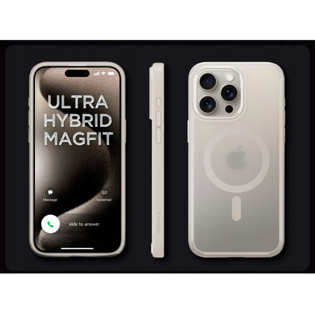 Etui Spigen Ultra Hybrid Case MagSafe obudowa mocna wzmacniana iPhone 15 Pro (Frost Natural Titanium)