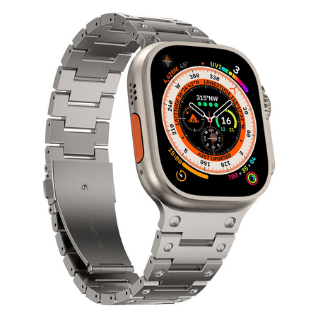 Bransoleta tytanowa Y Steel Link pasek do Apple Watch 4/5/6/7/8/9/10/11/SE/Ultra 1/2/3 44/45/46/49mm (Tytanowy)