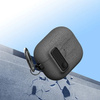 Etui D-Pro Suede Safe Anti-Lost Case bezpieczna zamykana obudowa zamszowa z metalowym karabińczykiem do Apple AirPods Pro 1/2 (Szary + Czarny breloczek)