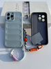 Etui D-Pro 3D Silicone Case Wrist Rope ze smyczą na nadgarstek - iPhone 15 (Czarny)