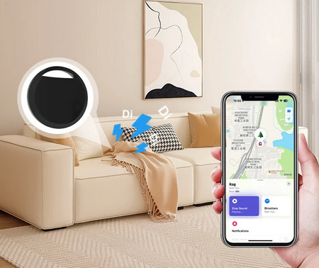 Lokalizator Bluetooth GPS SmartTag AT1 dla samochodu roweru torby kluczy psa kota do aplikacji "Znajdź" Apple Find My MFi Made For iPhone (Czarny)