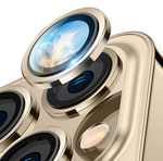 Eagle Eye Lens szkło + metalowa ramka na tylną kamerę aparat do iPhone 14 Pro/14 Pro Max (1 szt.) (Gold)