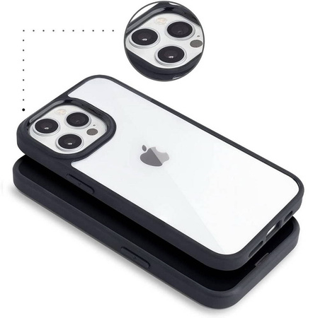 Etui D-Pro Crystal Hybrid obudowa hybrydowa mocna z czarną ramką do iPhone 13 Pro (Przezroczysty/Czarny)