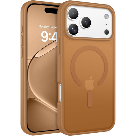 Etui D-Pro Matte Hybrid MagSafe Case obudowa magnetyczna iPhone 17 Pro (Brązowy)