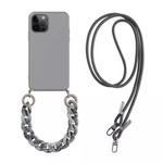 Crossbody Chain 2w1 etui z paskiem na szyję i łańcuchem do iPhone 13 Pro (Gray)
