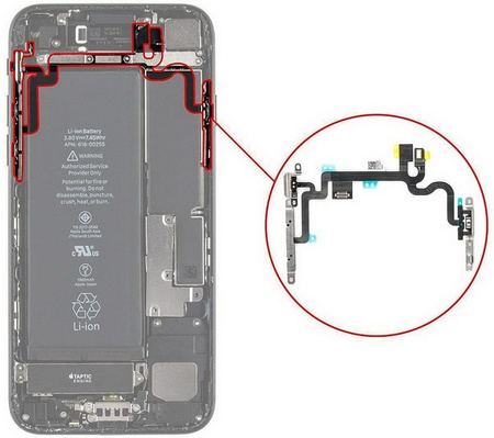 Złącze power On/Off volume taśma głośności flesz mikrofon do Apple iPhone 7