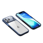 Etui D-Pro Quartz CC Crystal TPU+PC obudowa hybrydowa wzmacniana z zabudowaną wyspą aparatu do Apple iPhone 17 Pro (Granatowy)