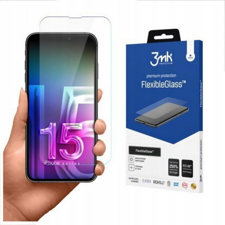 Szkło hybrydowe 3mk Flexible Glass elastyczna folia ochronna na ekran do Apple iPhone 15 Pro Max