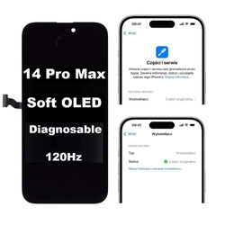 Wyświetlacz LCD Diagnosable ekran dotyk digitizer programowalny z możliwością przypisania jako oryginał do Apple iPhone 14 Pro Max (Soft OLED 120Hz)