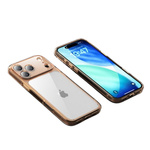 Etui D-Pro Quartz CC Crystal TPU+PC obudowa hybrydowa wzmacniana z zabudowaną wyspą aparatu do Apple iPhone 17 Pro (Pomarańczowy)