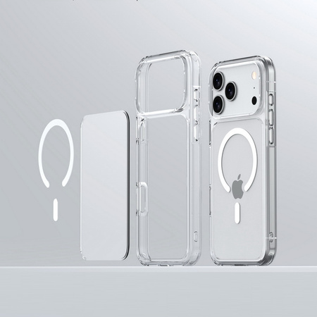 Etui D-Pro Quartz MagSafe Crystal TPU+PC Case obudowa hybrydowa wzmacniana magnetyczna do Apple iPhone 17 Pro Max (Przezroczysty)