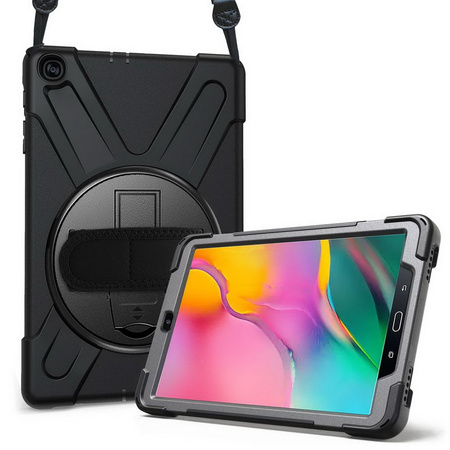 D-Pro 360 Armor Strap Case etui pancerne z uchwytem na rękę i paskiem na ramię Samsung Galaxy Tab S5E T720/T725 2019