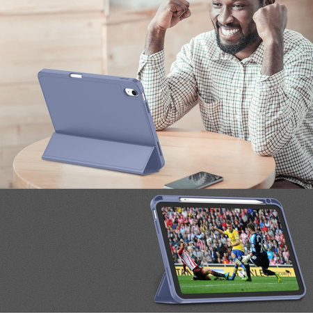 Etui D-Pro Smart Cover Case pokrowiec obudowa z klapką z uchwytem na rysik Apple Pencil / iPad Mini 6/7 (2021/2024) (Fioletowy)