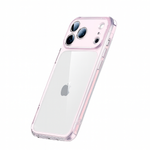 Etui D-Pro Quartz CC Crystal TPU+PC obudowa hybrydowa wzmacniana z zabudowaną wyspą aparatu do Apple iPhone 17 Pro (Różowy)