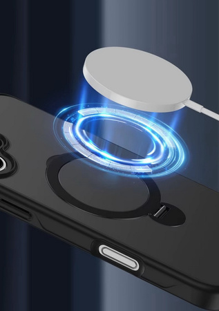 Etui D-Pro Matte MagSafe Stand Case obudowa magnetyczna matowa magnes stojak podstawka do Apple iPhone 12 Pro (Czarny)