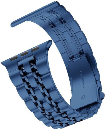Jubilee 7 Row Steel Link stalowa bransoleta pasek do Apple Watch 42/44/45/49mm ((Blue Iridiscent)
