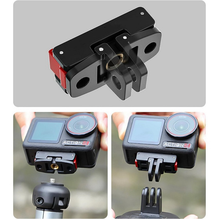Adapter magnetyczny mocowanie z szybkozłączką GoPro gwint 1/4" do DJI Osmo Action 2/3/4/5 Pro