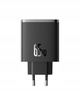 Baseus GaN5 Cube Pro 65W 2x USB-C + USB szybka ładowarka sieciowa (Czarny)