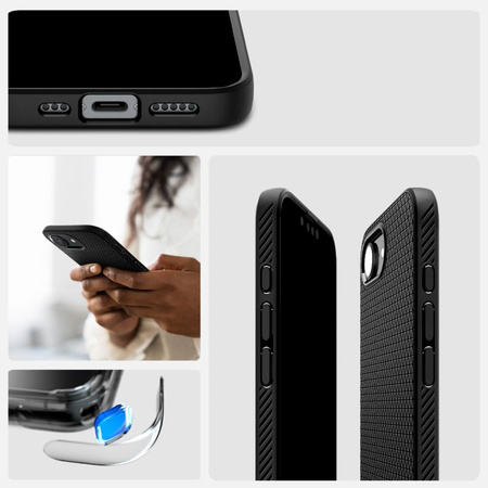 Etui Spigen Liquid Air Case obudowa do Apple iPhone 16e (Czarny)