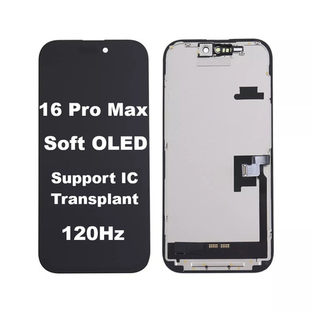 Wyświetlacz LCD ekran dotyk digitizer do Apple iPhone 16 Pro Max (Soft OLED 120Hz) (Wymienny IC)