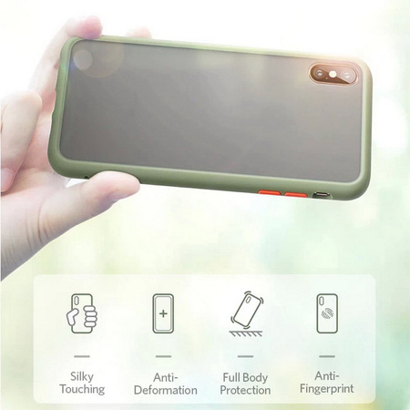 EverTech Contrast Matowe Etui Obudowa iPhone 11 Pro Max (Army Green/Red)