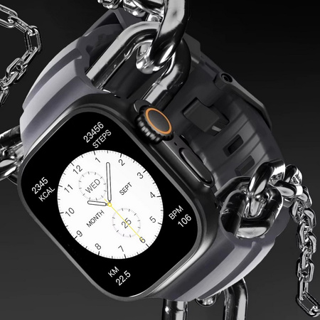 Pasek MFC Plaza Band opaska sportowa do Apple Watch 4/5/6/7/8/9/10/SE/Ultra 44/45/46/49mm (Grafitowy)
