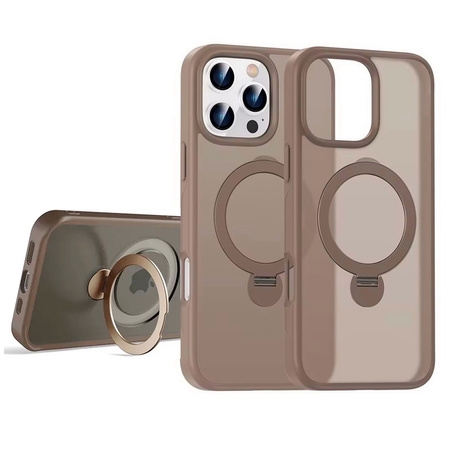 Etui D-Pro Matte MagSafe Stand Case obudowa magnetyczna matowa magnes stojak podstawka do Apple iPhone 16 Pro (Brązowy złoty / Desert Titanium)