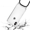 Etui D-Pro Crossbody TPU etui na sznurku z paskiem na ramię do iPhone XR (Czarny)