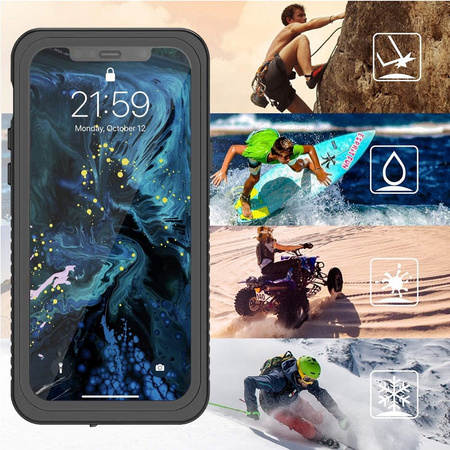 Etui D-Pro 360° Waterproof Case IP68 obudowa wodoodporna wodoszczelna pancerna do iPhone 12 Pro (Czarny)