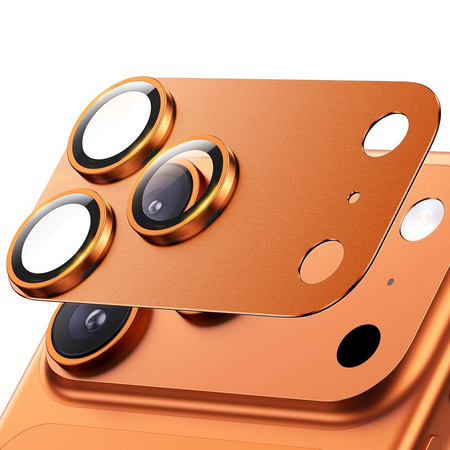 Osłona aparatu AluGlass FullCam Protector nakładka na obiektywy i wyspę aparatów z aluminium i szkła hartowanego do Apple iPhone 17 Pro Max (Cosmic Orange / Pomarańczowy)