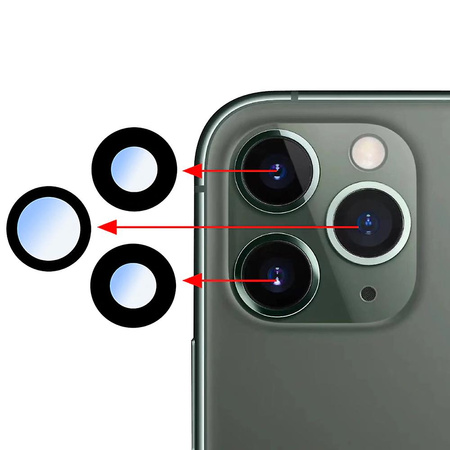 Szkło aparatu tylne szkiełko kamery oczko oko soczewka szybka tył + klej iPhone 12 Pro (3 szt.)