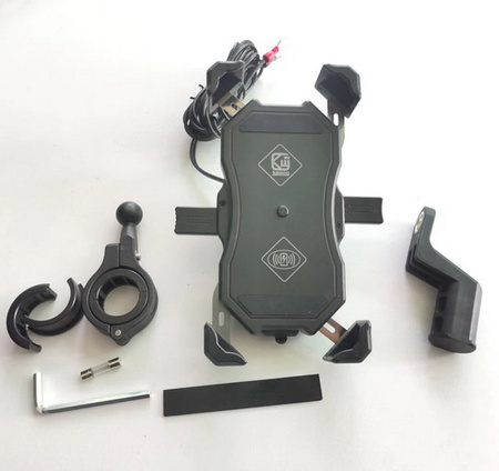 NOX Motorcycle Phone Holder 15W Wireless Charger USB QC3.0